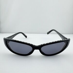 Alain Mikli Black Studded Slim Oval Sunglasses Y2K Designer Eyewear